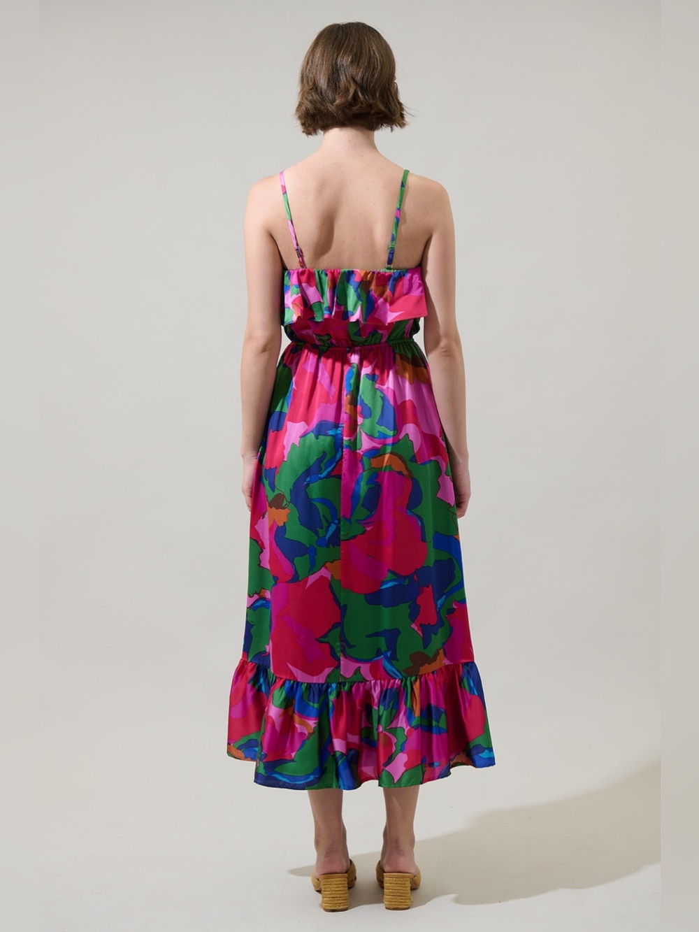 NWT Sugarlips Evolet Floral Paige Ruffled Midi Dress - Picture 3 of 4